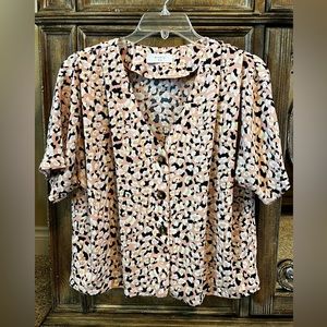 Elodie pink cheetah print spring summer blouse casual